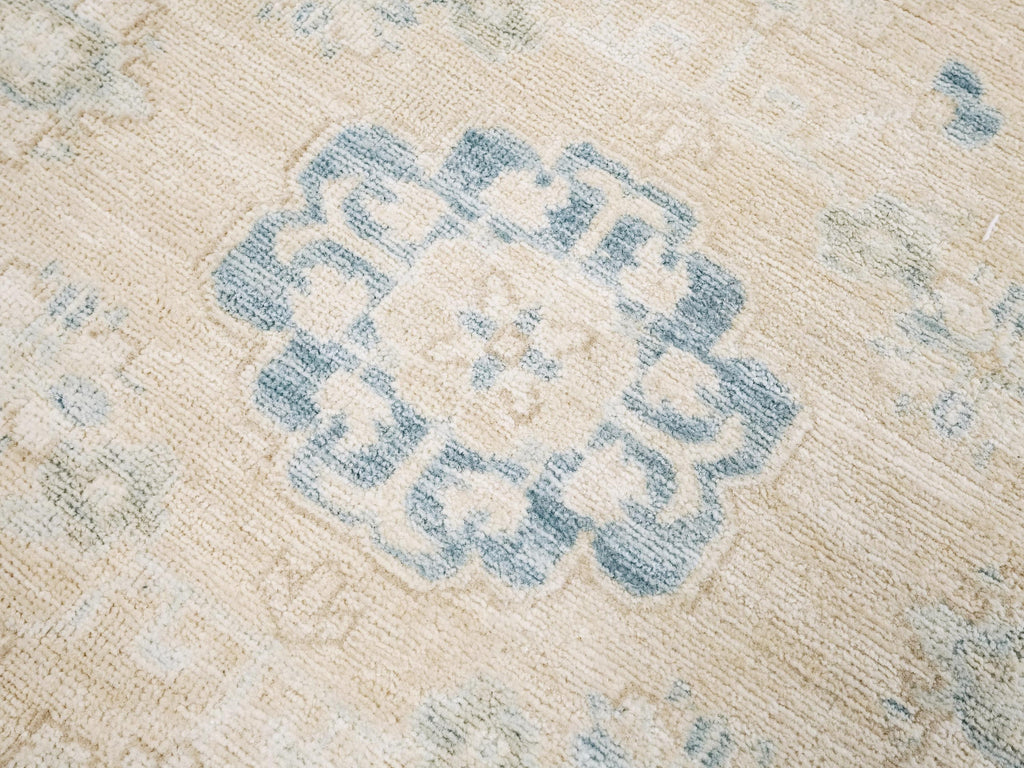 3x5 Ft Beige & Blue Serapi Rug - Oriental Wool Rug - Floral Design