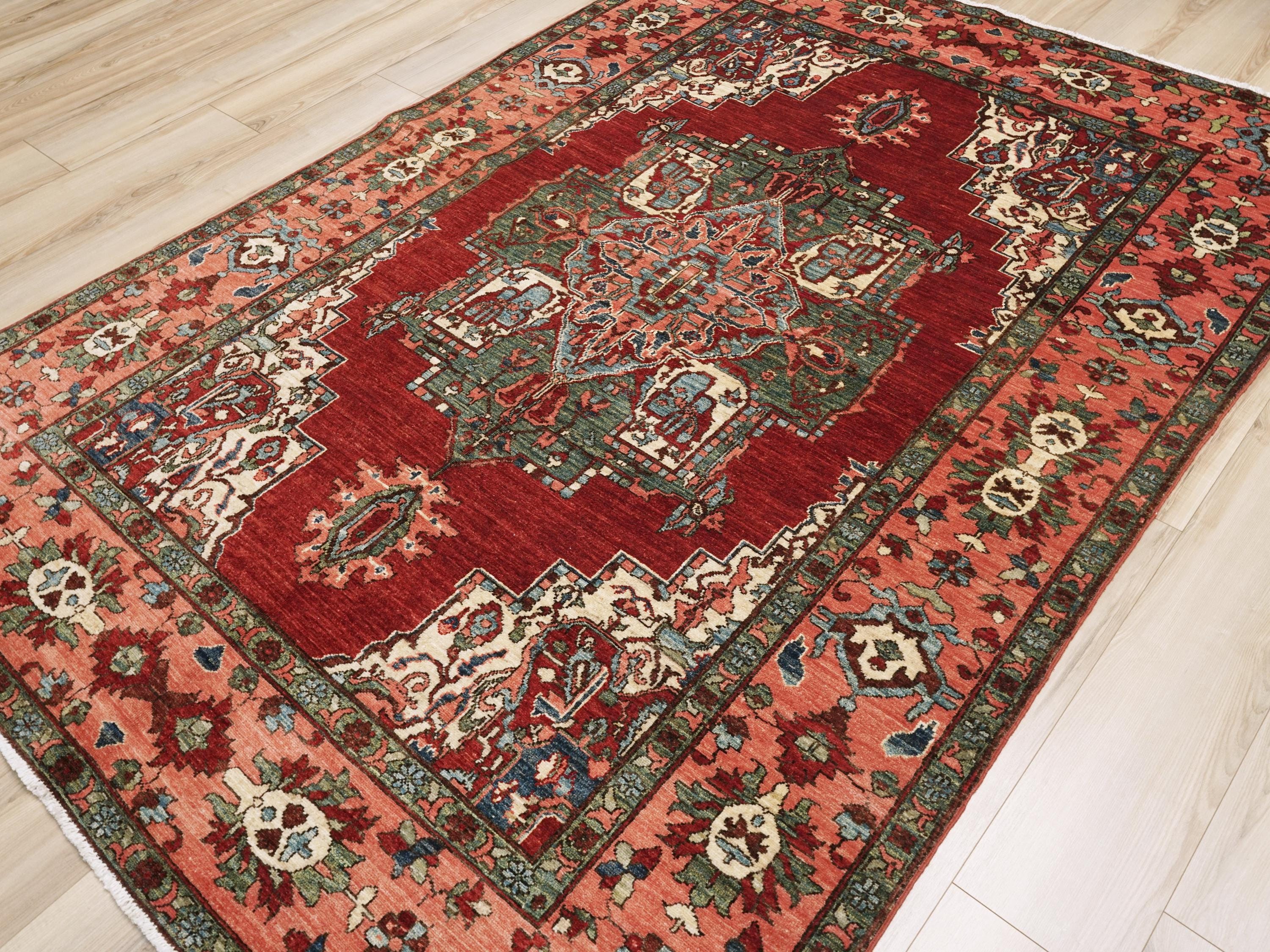 6x9 Ft Red Bidjar Rug - Oriental Wool Area Rug