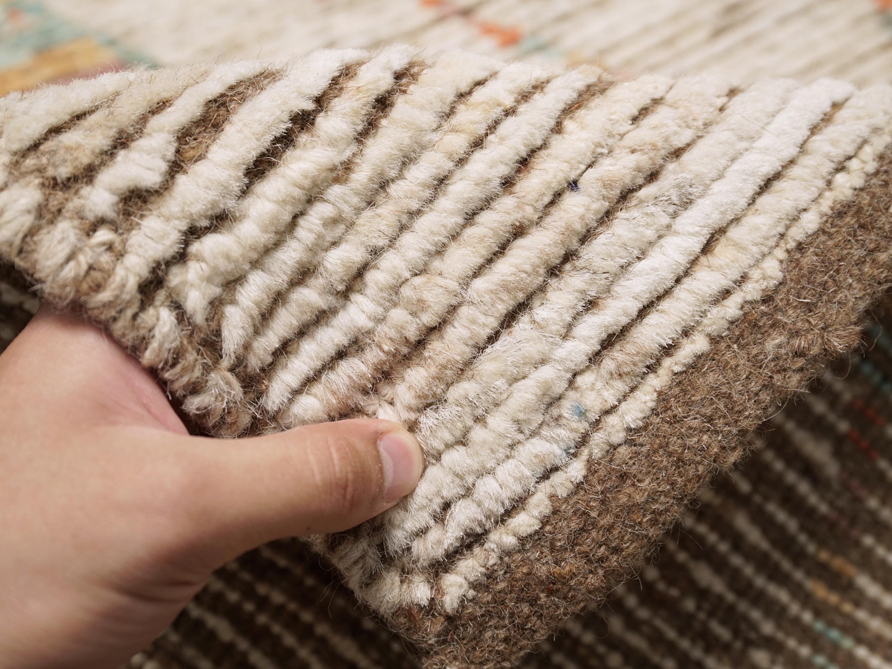 6x9 Ft Handmade Beige Moroccan Rug - Afghan Wool Rug
