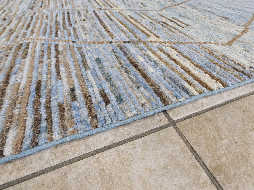 9x12 Ft Blue Moroccan Rug - Hand Knotted Area Rug