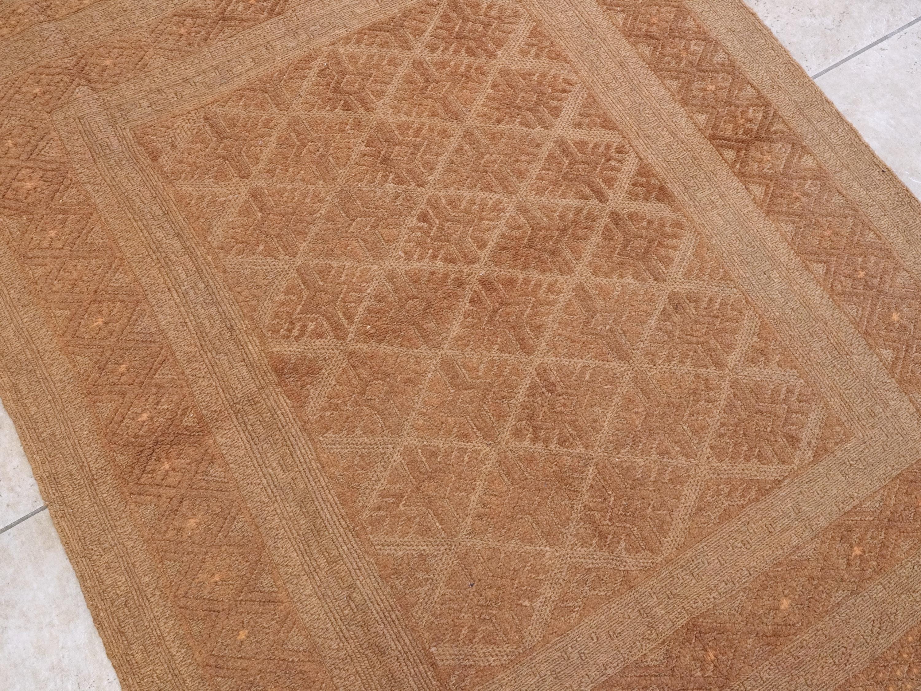 5x6 Ft Vintage Orange Tribal Kilim Rug - Hand Knotted Afghan Wool