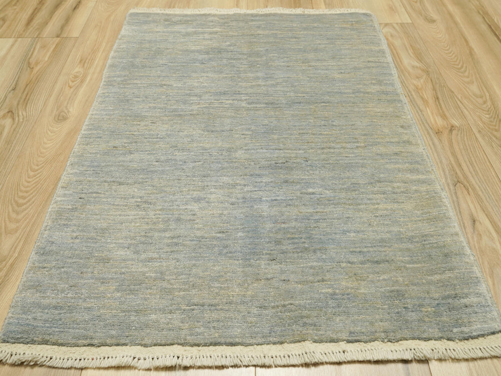 2x3 Ft Light Gray Gabbeh Rug - Afghan Wool Accent Rug