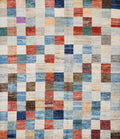 8x10 Ft Hand Knotted Colorful Gabbeh Rug - Geometric Design