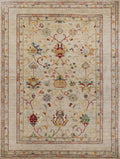 5x7 Ft Beige Serapi Rug - Hand Knotted Oriental Area Rug - Floral Design