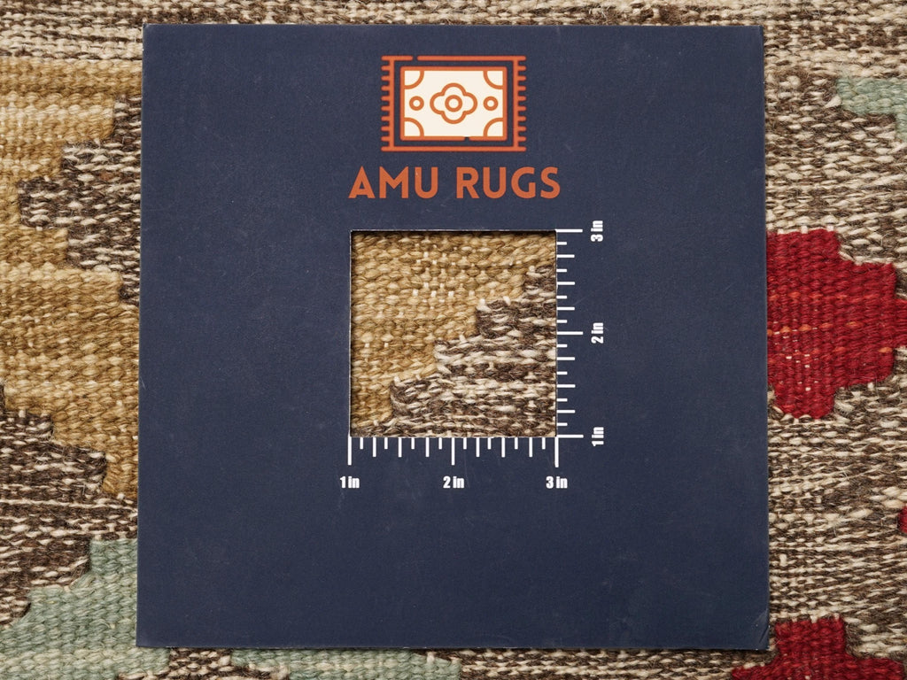 5x6 Ft Red Kilim Rug - Geometric Afghan Flat Weave