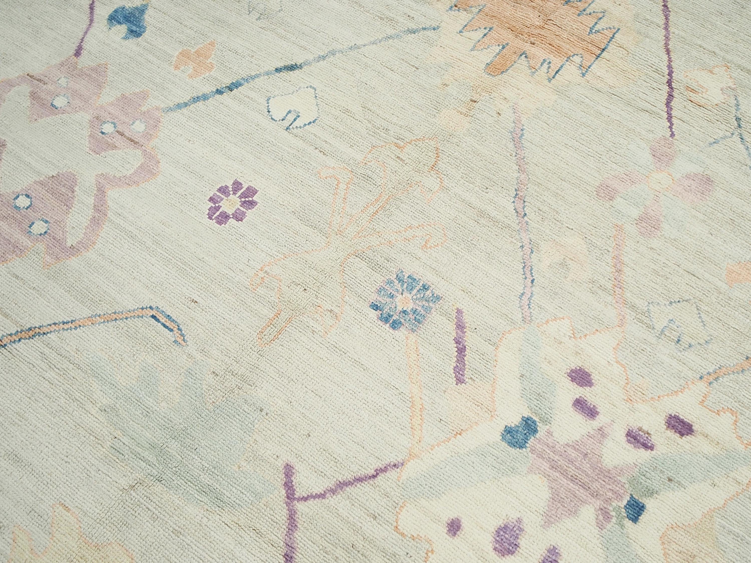 8x10 Ft Light Green Oushak Wool Rug - Hand Knotted Area Rug