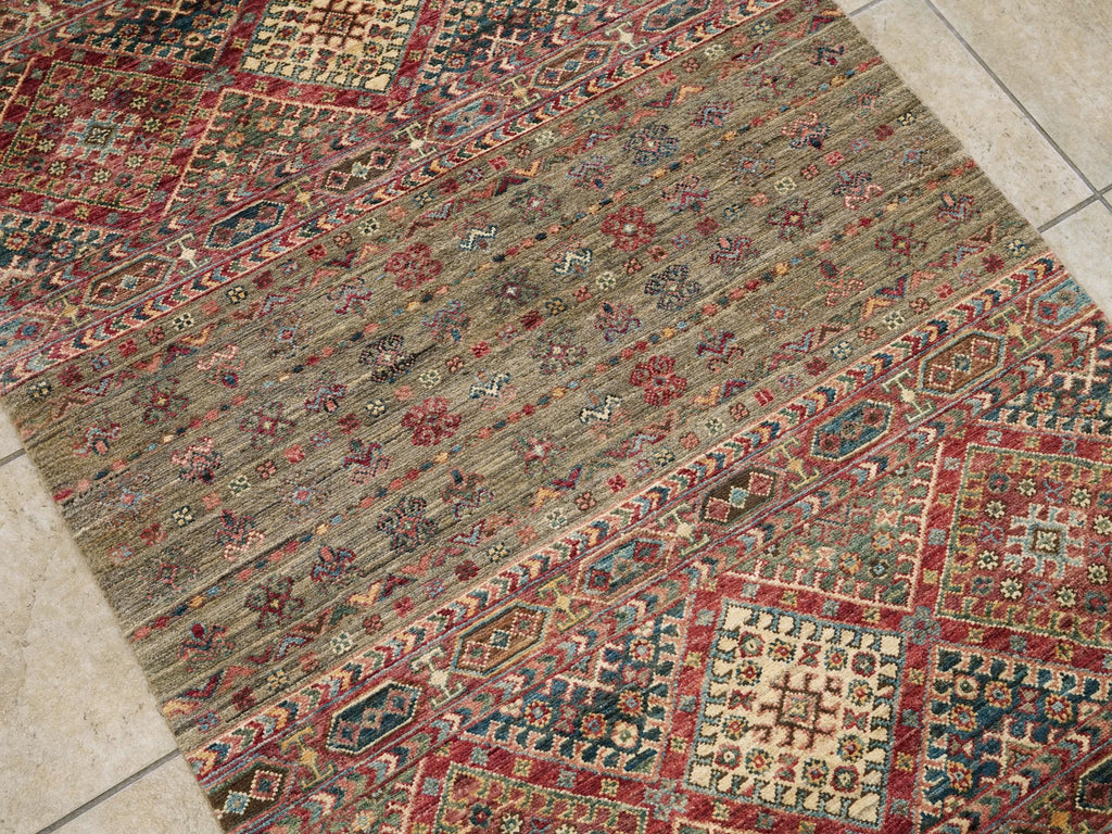 3x4 Ft Brown Khorjin Rug - Traditional Afghan Rug