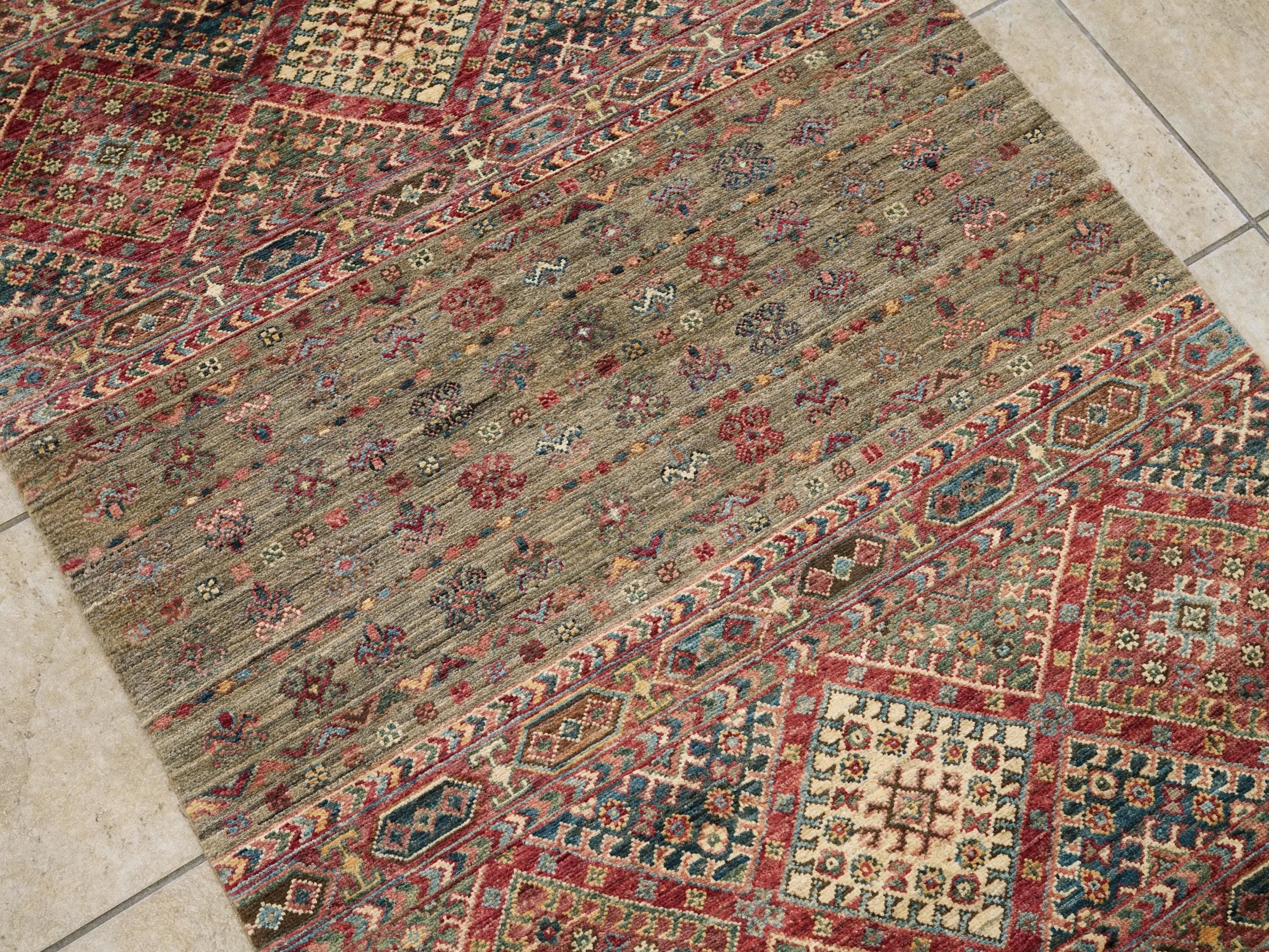 3x4 Ft Brown Khorjin Rug - Traditional Afghan Rug
