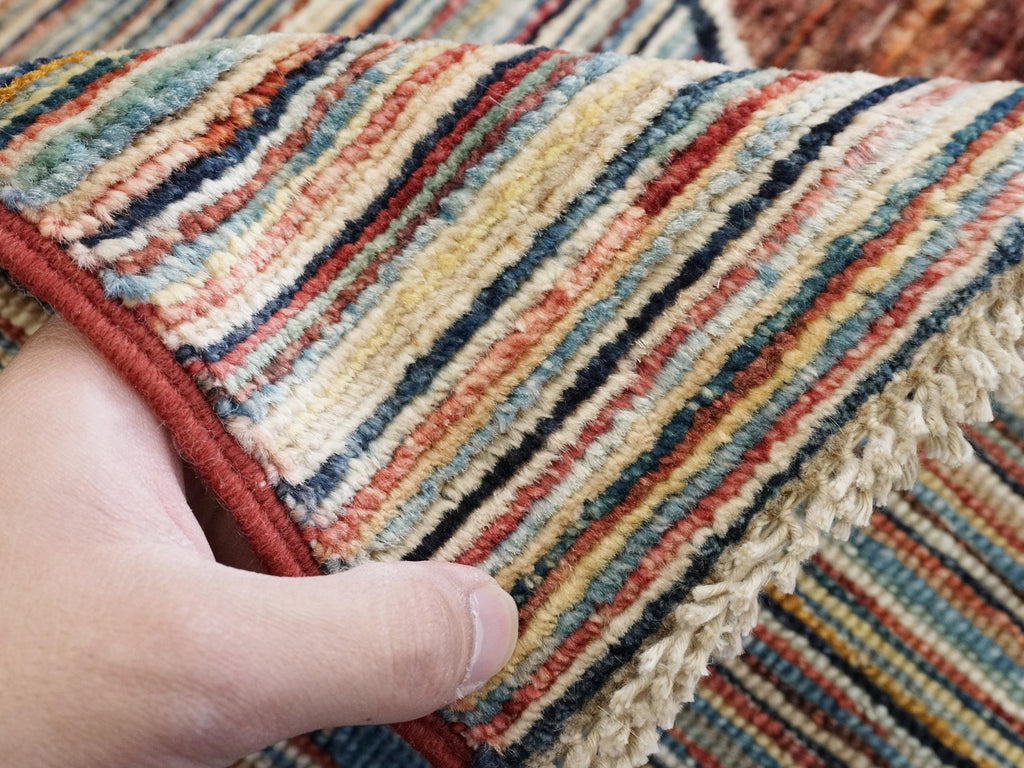 7x10 Ft Hand Knotted Gabbeh Rug - Colorful Area Rug