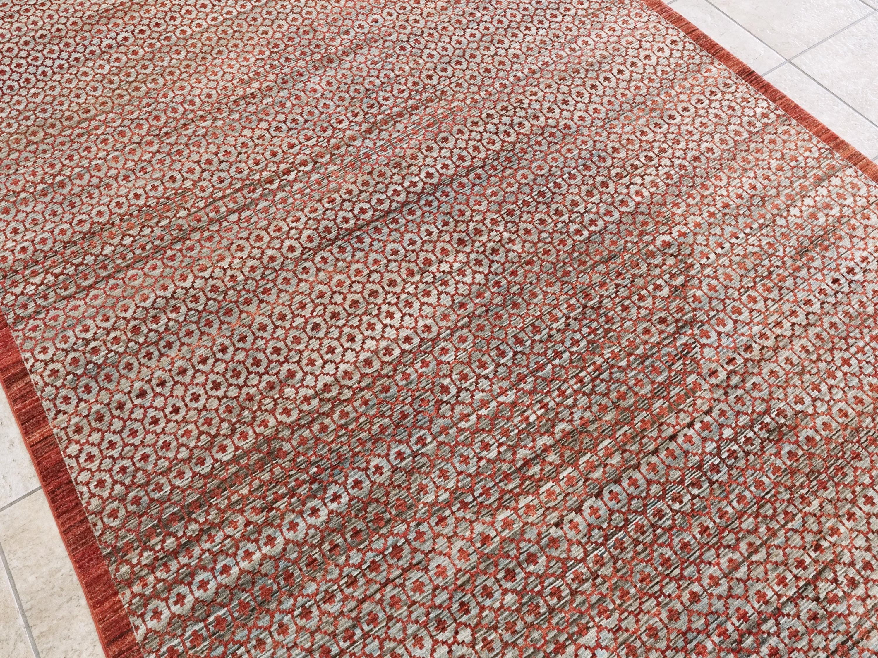 6x9 Ft Red Gabbeh Rug - Contemporary Area Rug