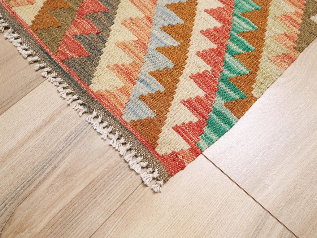 4x6 Ft Wool Kilim Rug - Flat Weave Scandinavian Rug