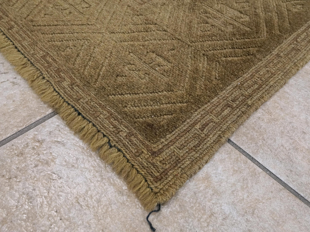 5x6 Ft Hand Knotted Wool Kilim Rug - Brown Tribal Rug - Vintage Afghan