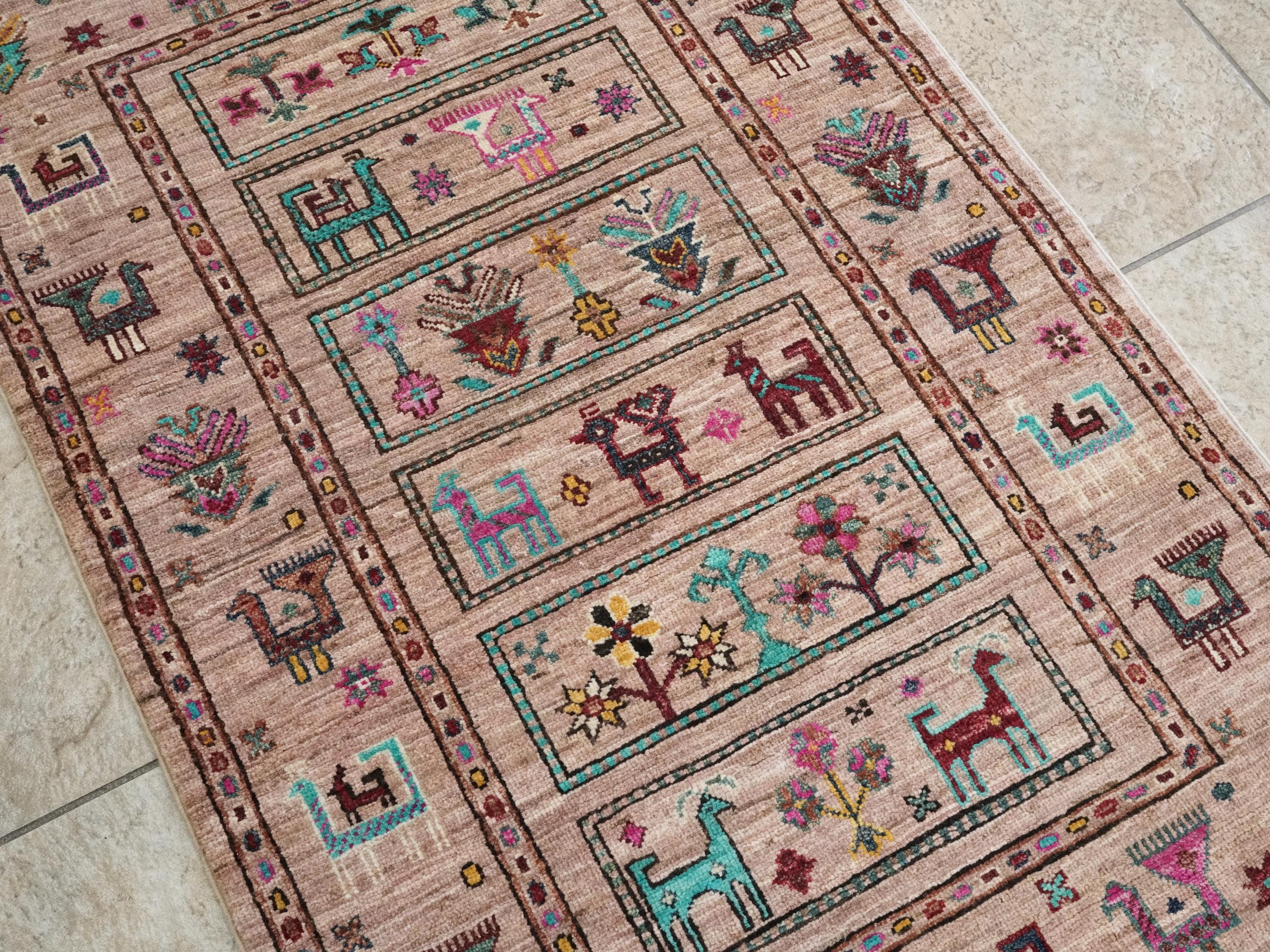 3x4 Ft Hand Knotted Wool Persian Rug - Traditional Oriental Design