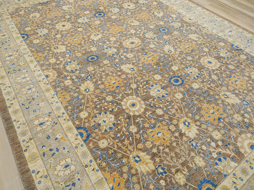 9x13 Ft Brown Bidjar Rug - Hand Knotted Oriental Area Rug - Persian Design