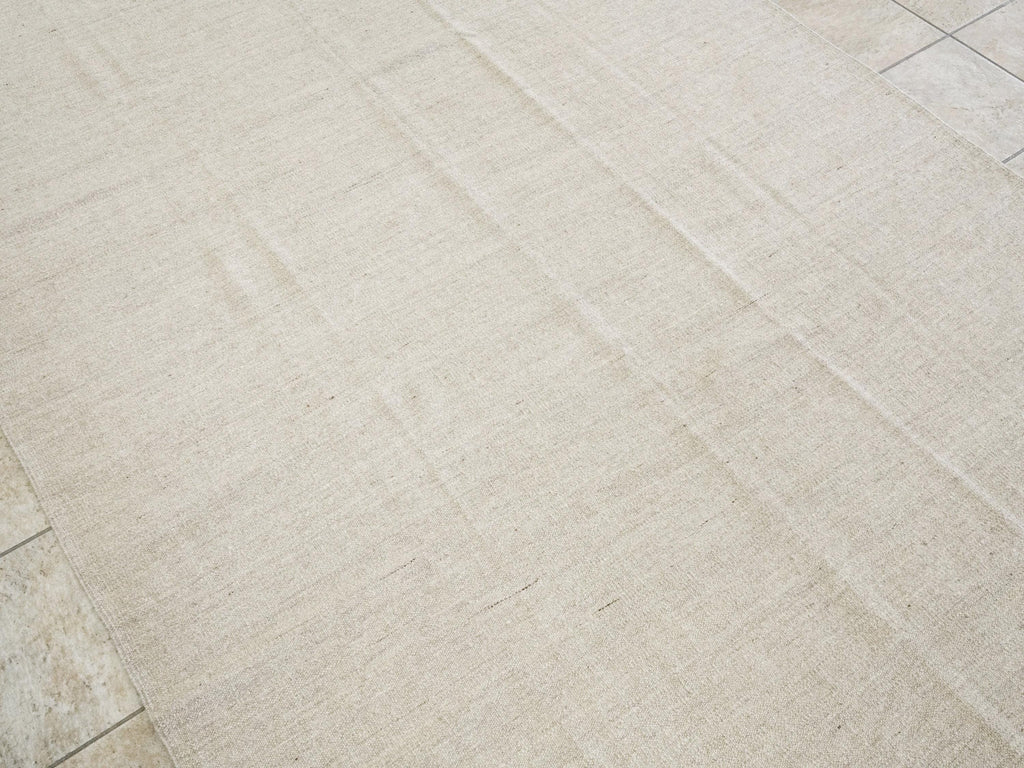 6x9 Ft Beige Kilim Rug - Flat Weave Afghan Rug