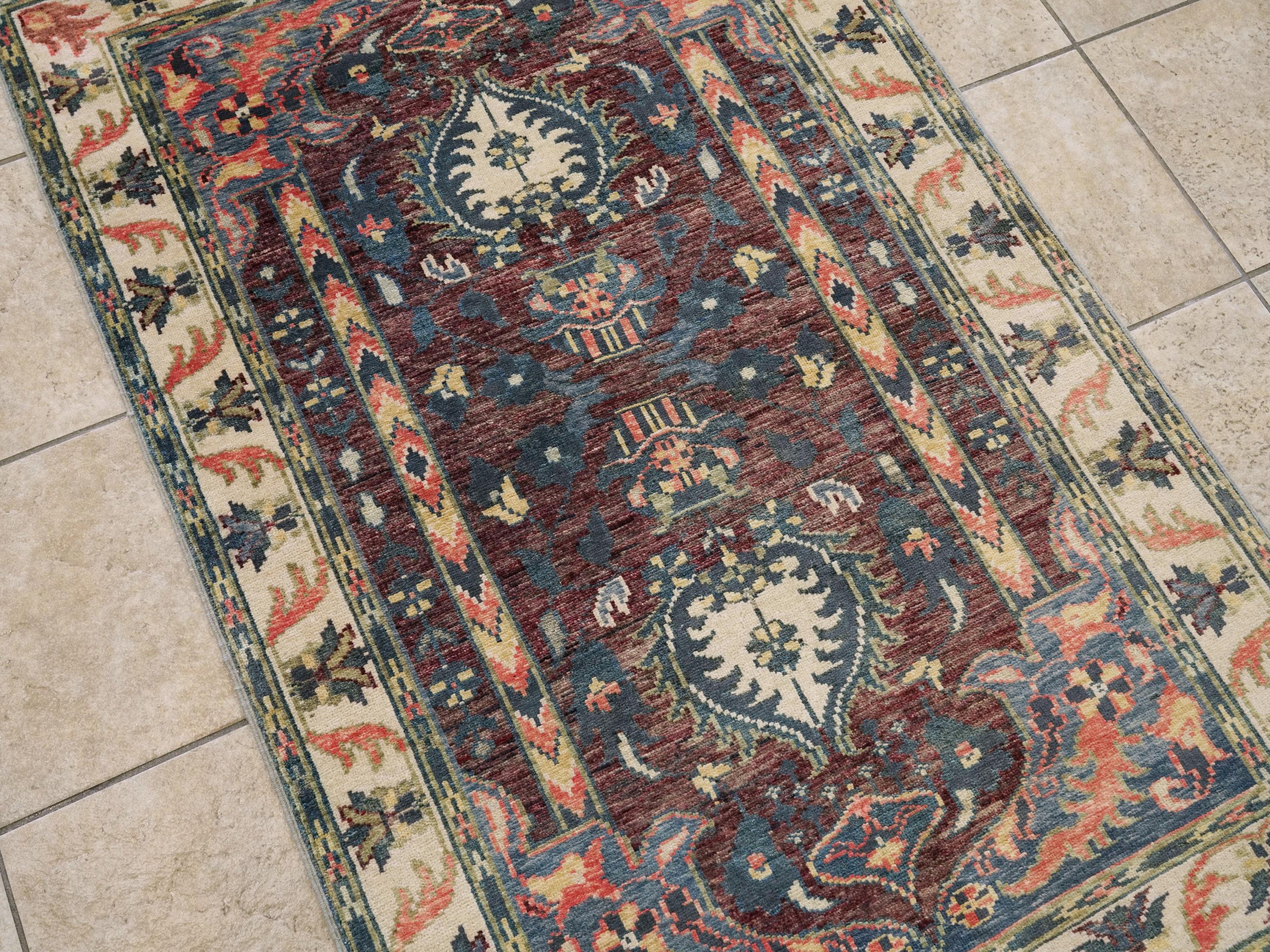 3x5 Ft Hand Knotted Serapi Rug - Traditional Area Rug
