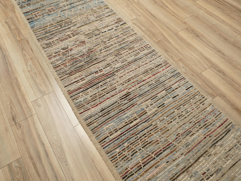 10 Ft Afghan Runner Rug - Handmade Wool Hallway Rug
