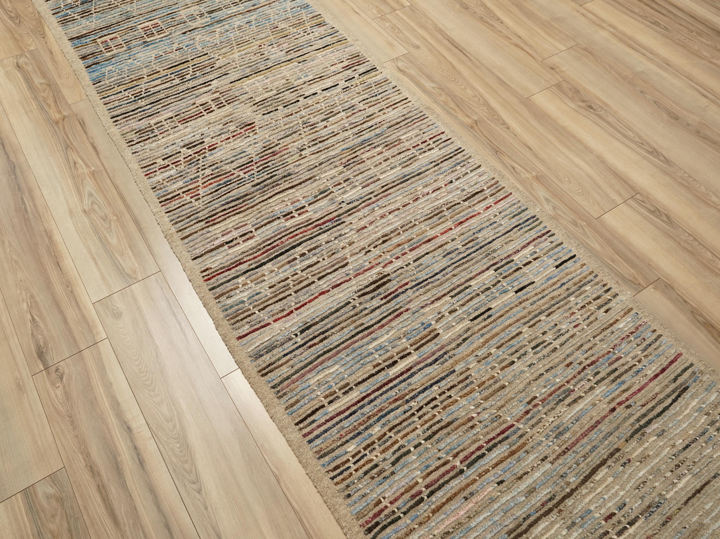 10 Ft Afghan Runner Rug - Handmade Wool Hallway Rug