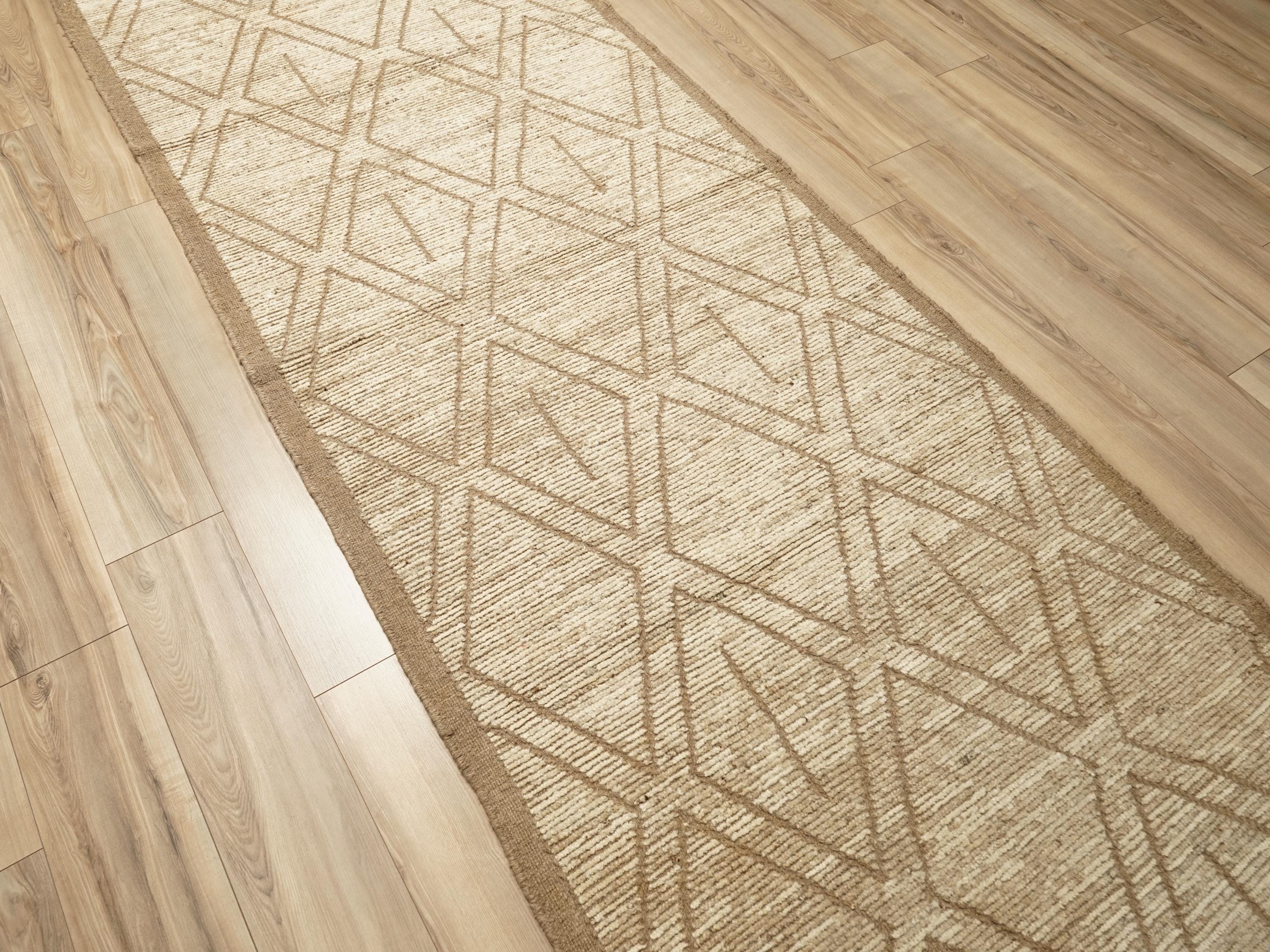 10 Ft Beige Moroccan Runner Rug - Afghan Handmade Hallway Rug