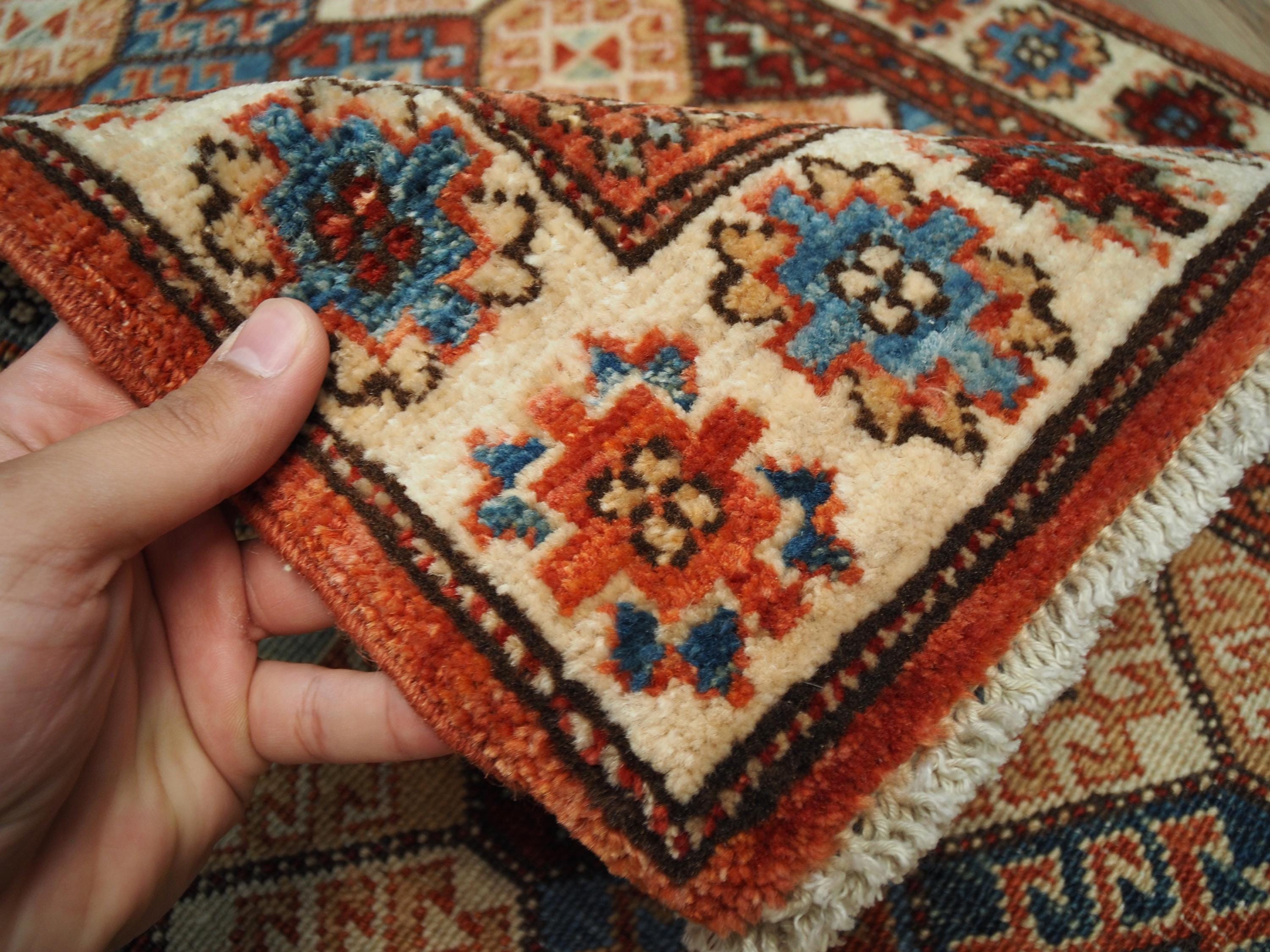 3x5 Ft Orange Heriz Rug - Oriental Wool Rug