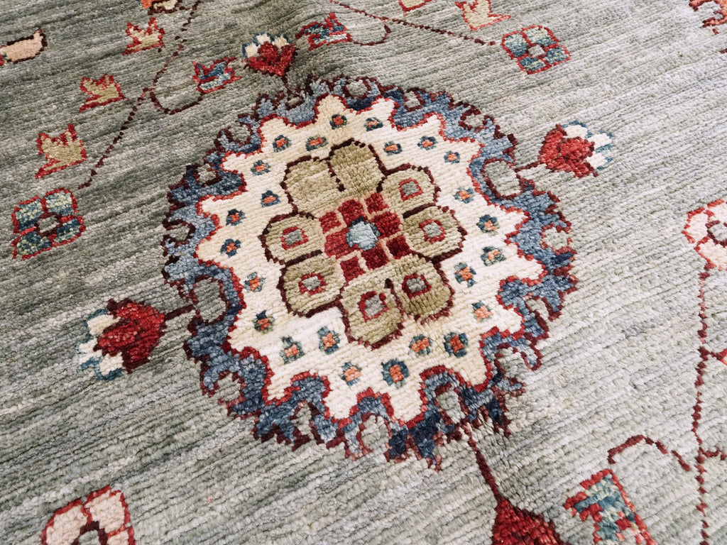 9x12 Ft Gray Serapi Rug - Hand Knotted Afghan Oriental Rug