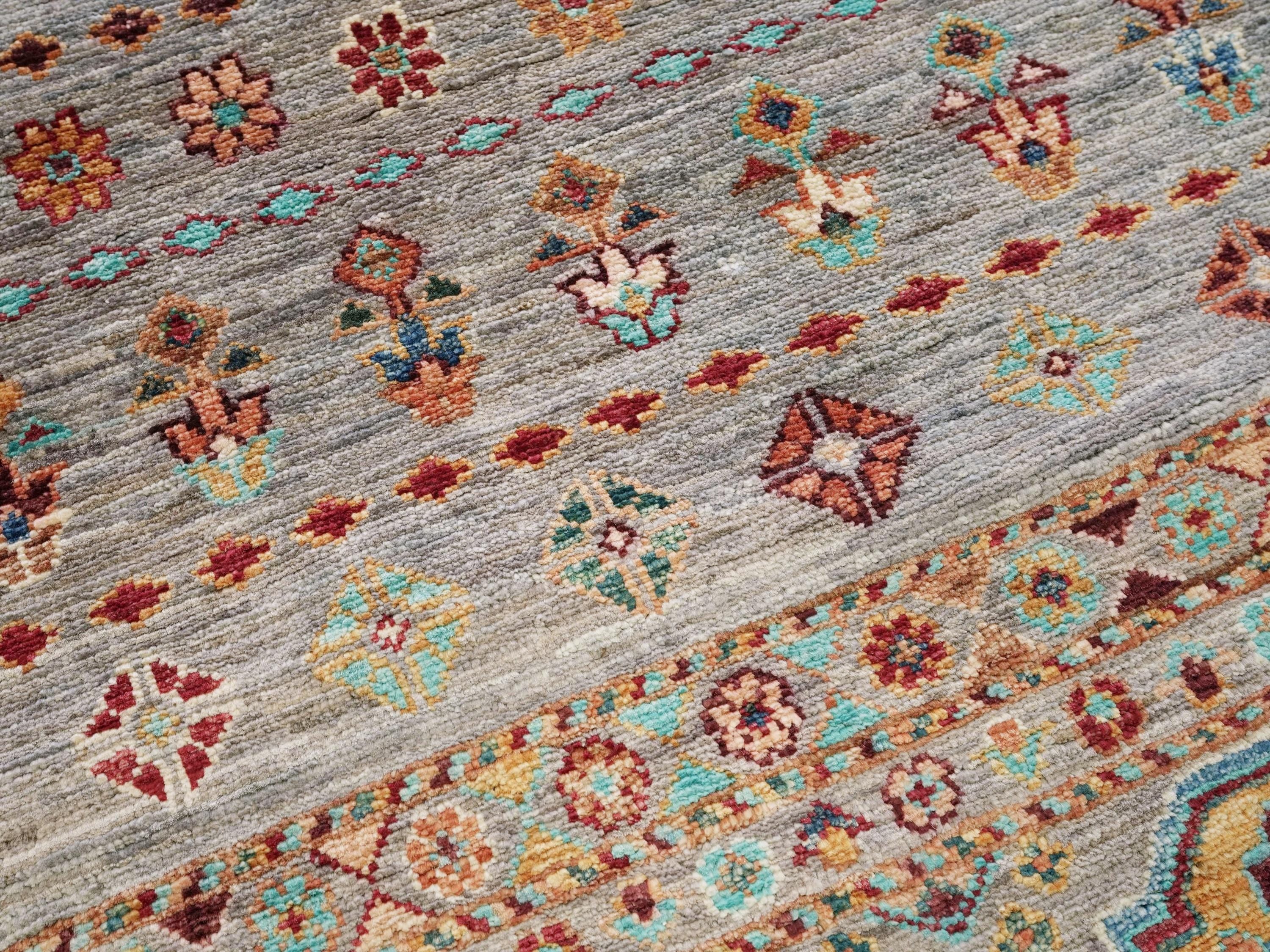 3x5 Ft Gray Khorjin Rug - Hand Knotted Wool Oriental Rug