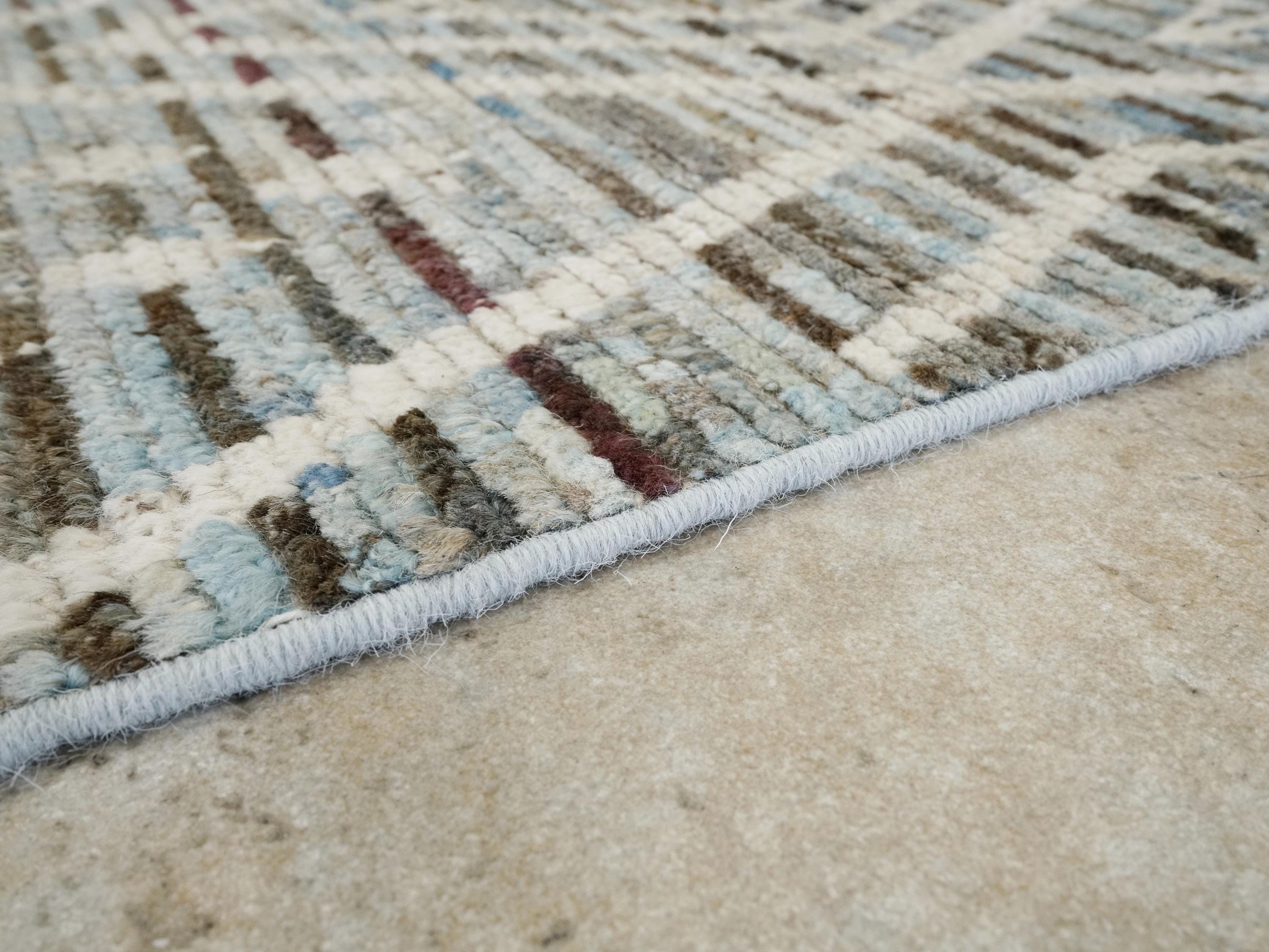 10 Ft Light Blue Moroccan Runner Rug - Afghan Handmade Wool