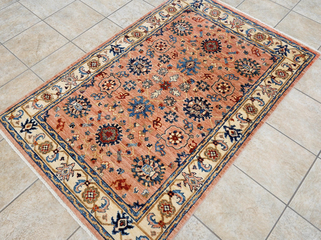 4x6 Ft Peach Orange Serapi Rug - Hand Knotted Oriental Rug