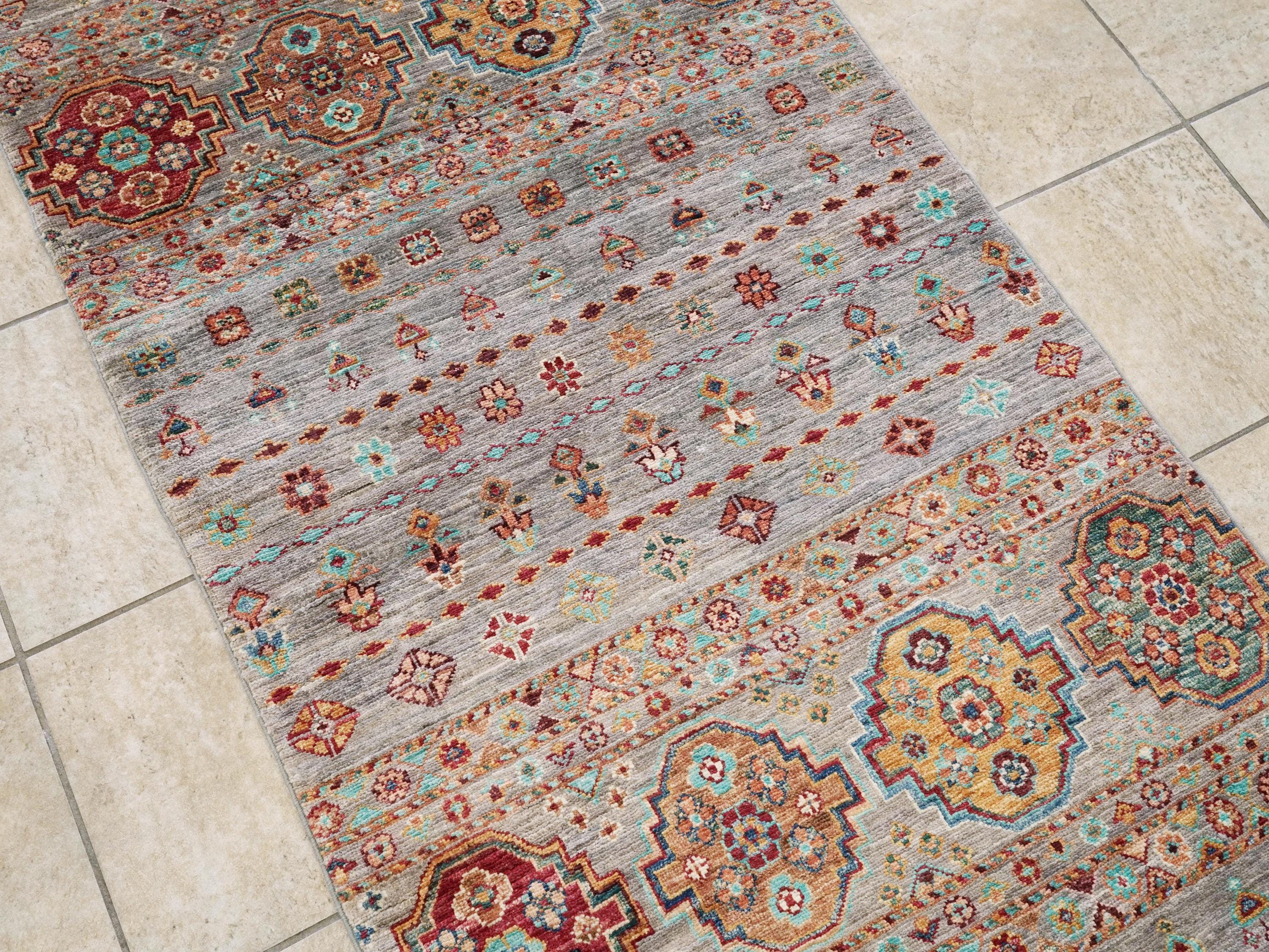 3x5 Ft Gray Khorjin Rug - Hand Knotted Wool Oriental Rug