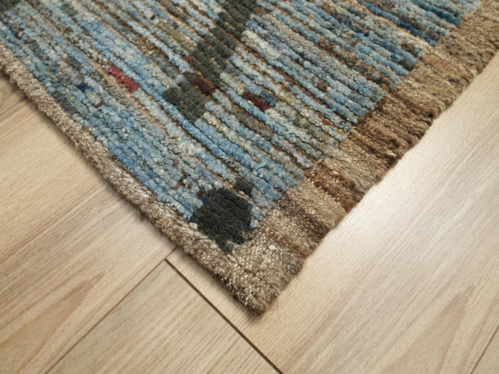 10 Ft Blue Moroccan Runner Rug - Afghan Wool Rug