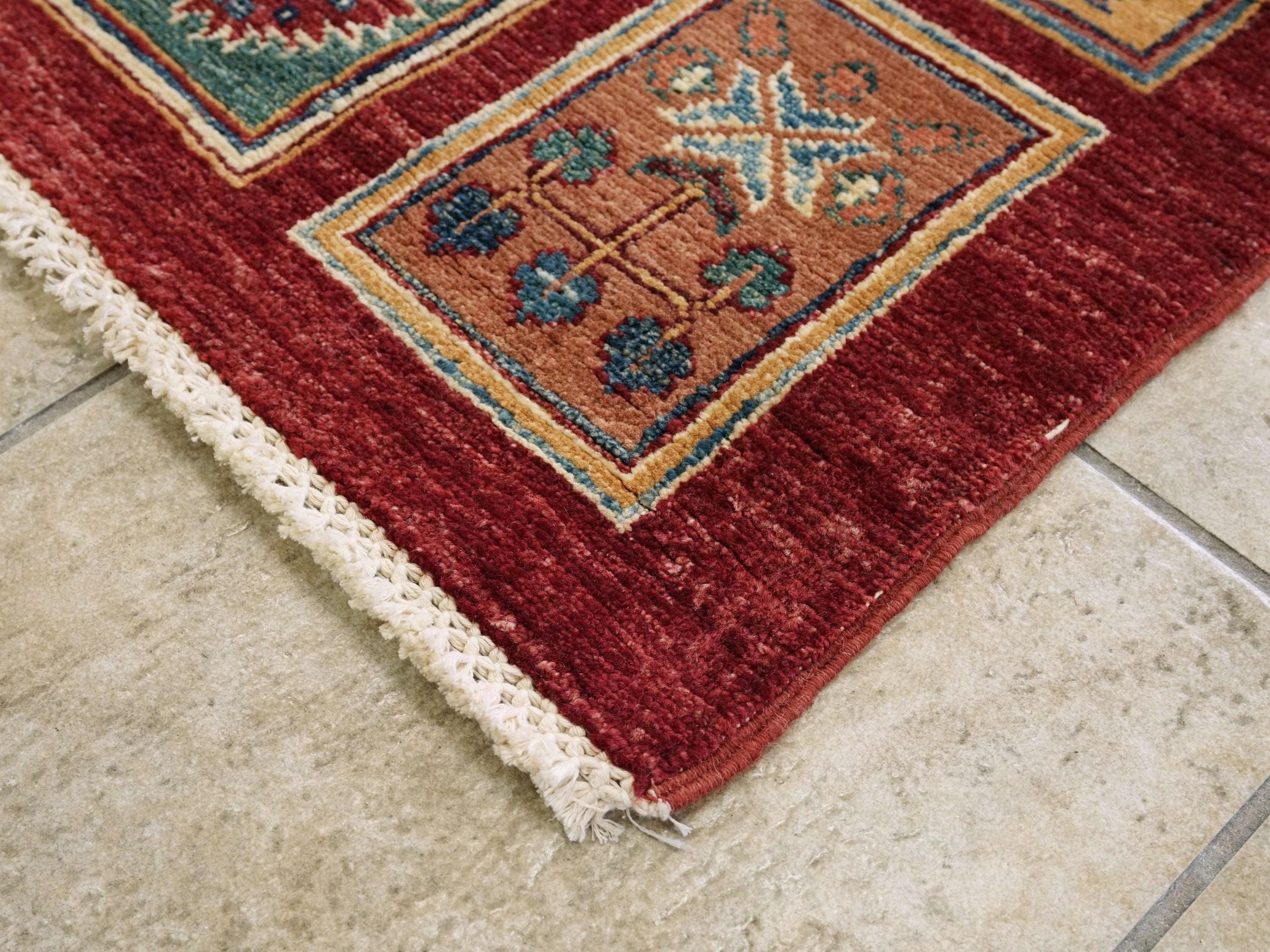 3x5 Ft Handmade Red Heriz Rug - Afghan Wool Rug