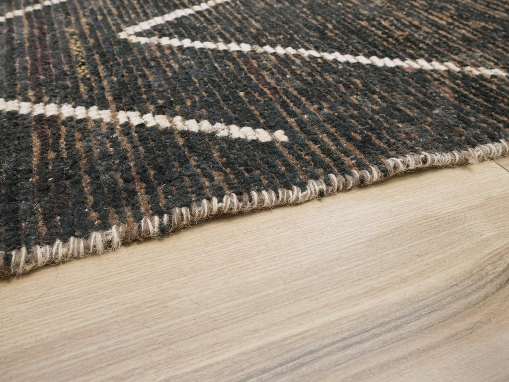 6x8 Ft Black Moroccan Rug - Handmade Tribal Rug