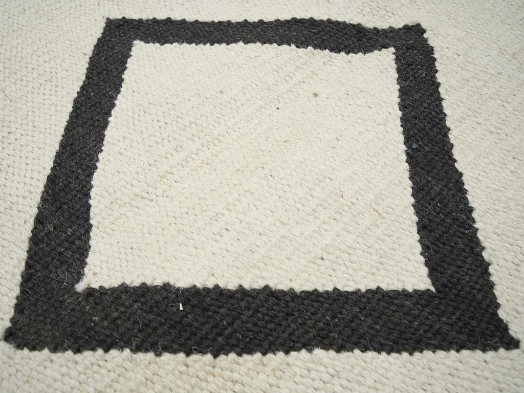 10x14 Ft White Kilim Rug – Hand Knotted Wool Flatweave Rug