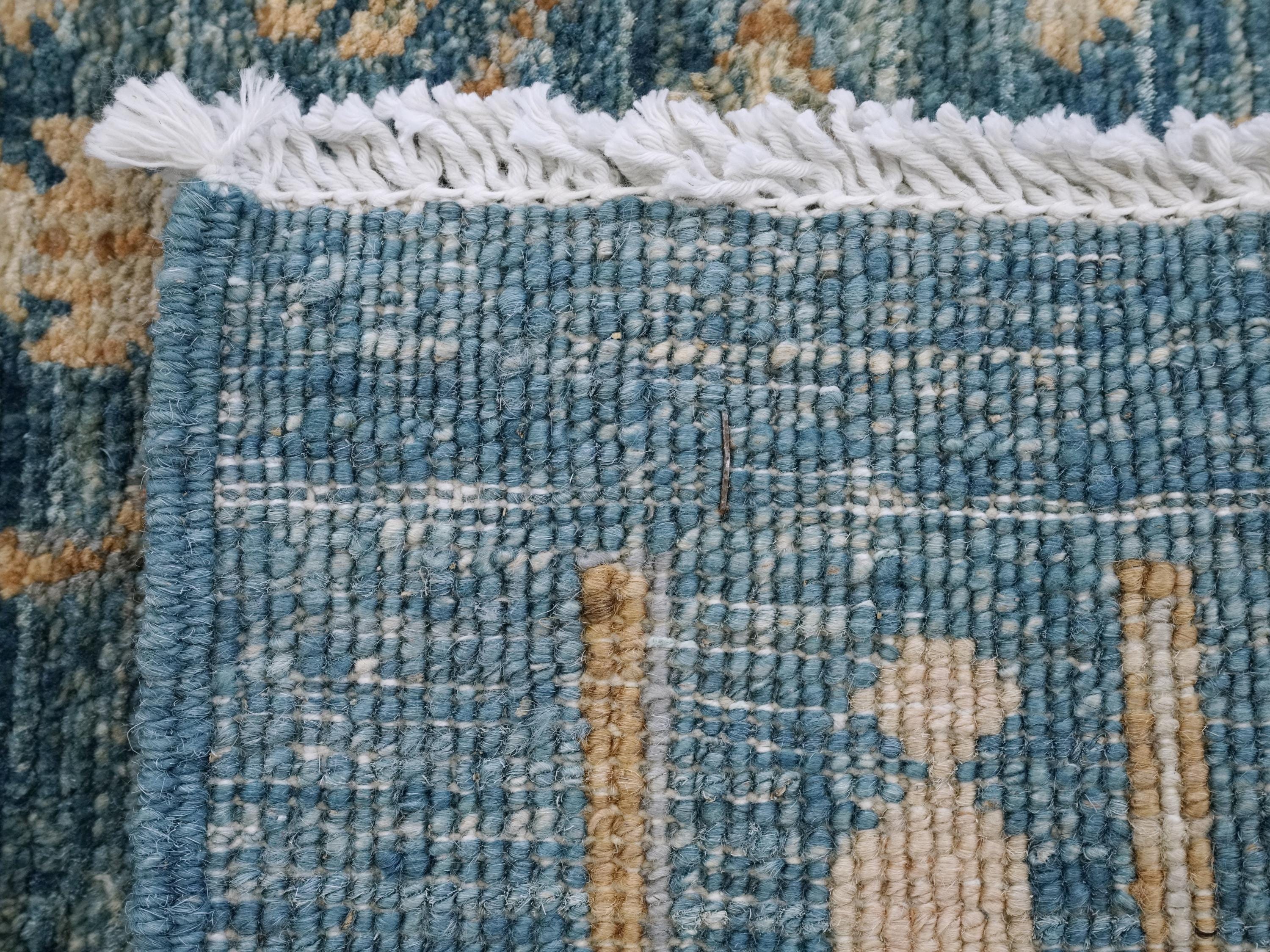 3x5 Ft Blue Serapi Rug - Oriental Wool Rug - Floral Design