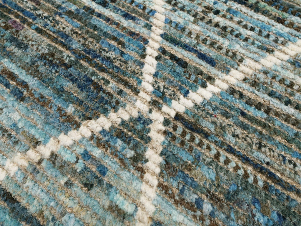 3x5 Ft Blue Moroccan Rug - Hand Knotted Area Rug