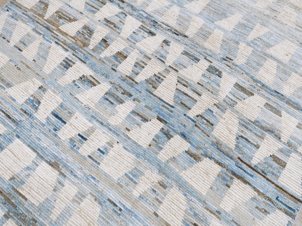 6x9 Ft Blue & White Moroccan Rug - Afghan Handmade Area Rug