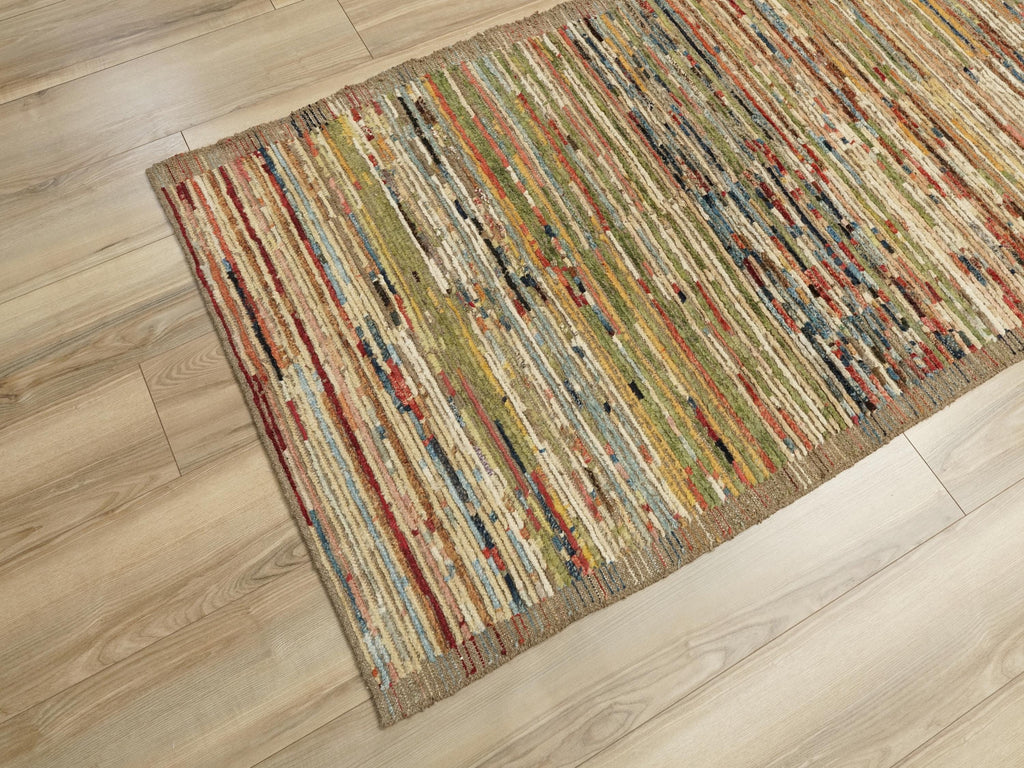 12 Ft Colorful Moroccan Wool Runner – Afghan Handmade Rug