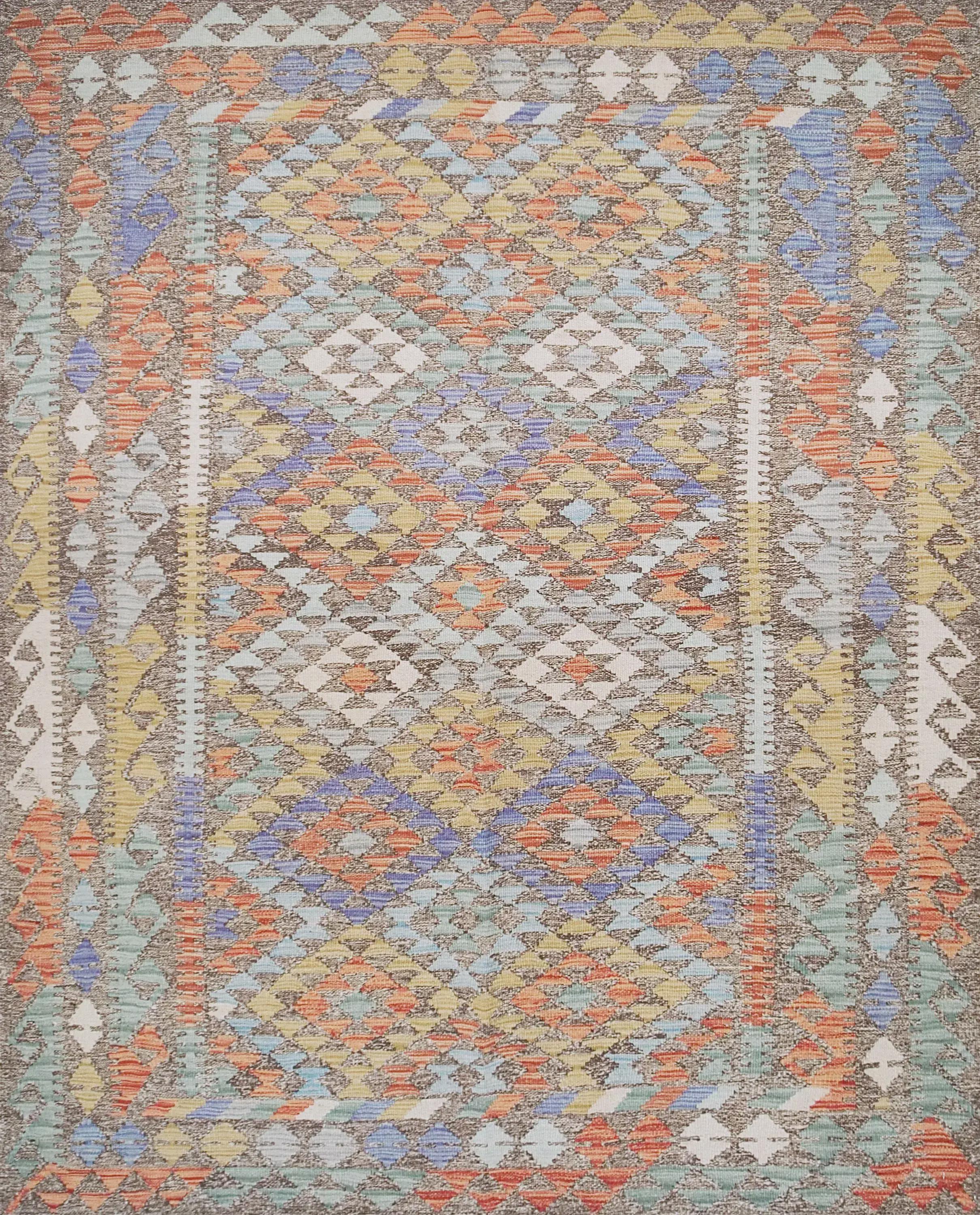 5x7 Ft Colorful Kilim Rug - Handwoven Afghan Flat Weave - Tribal Design