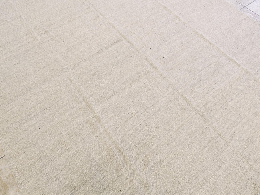 8x10 Ft Beige Kilim - Handwoven Afghan Area Rug