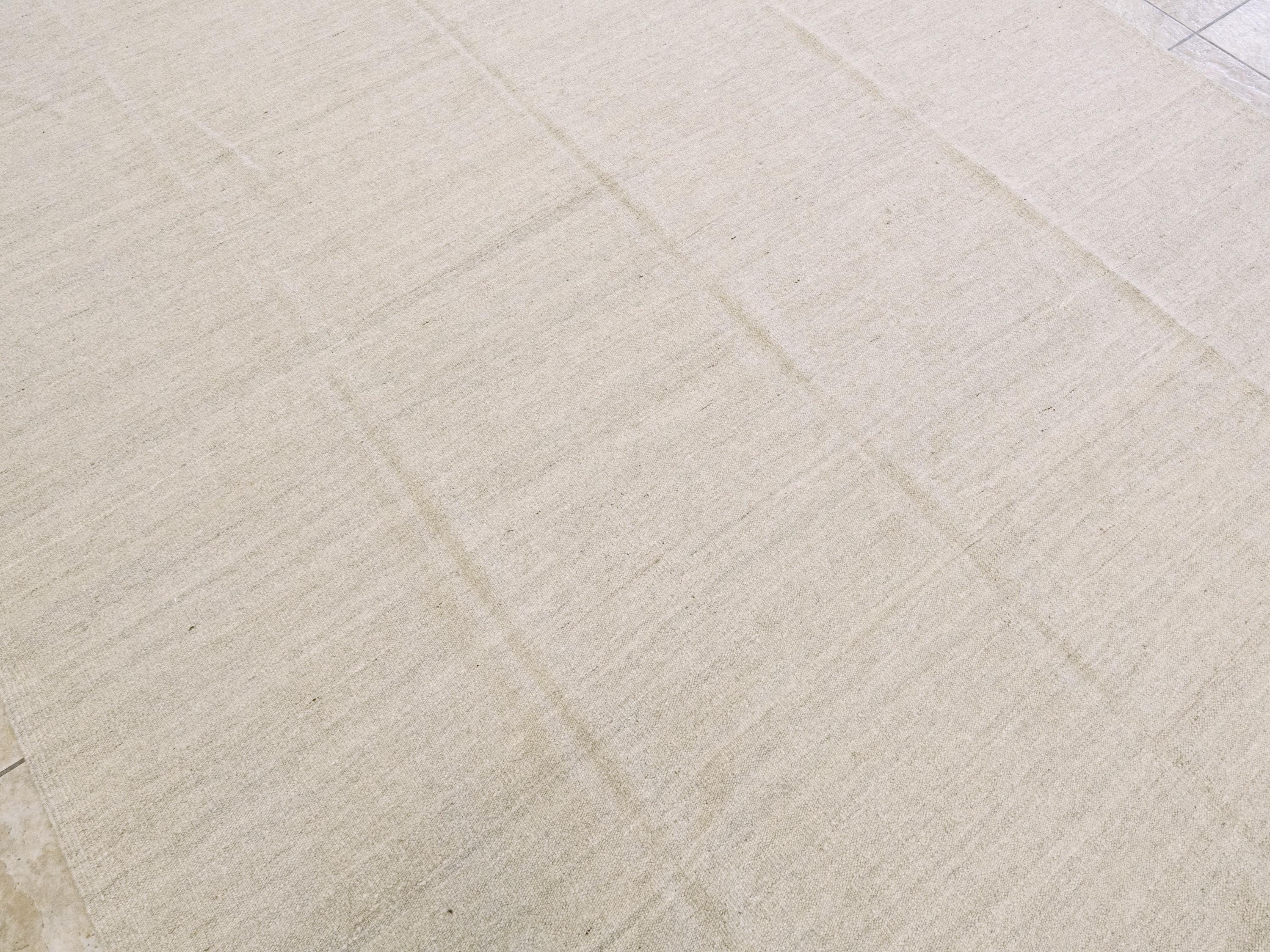 8x10 Ft Beige Kilim - Handwoven Afghan Area Rug