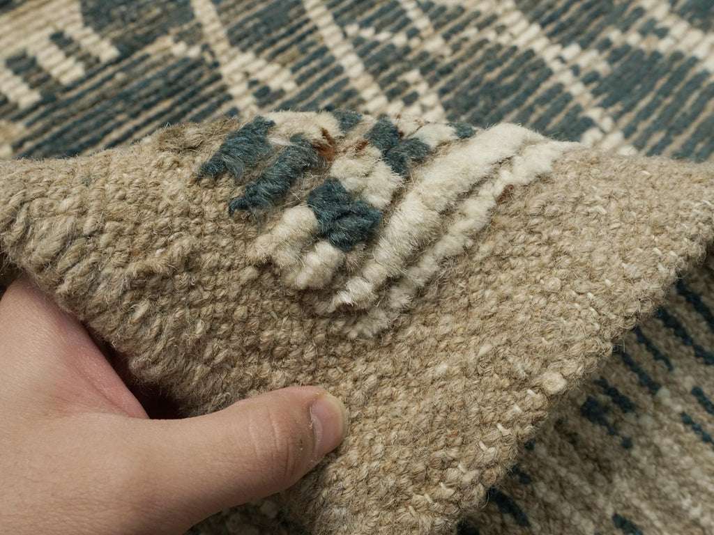 7x7 Ft Blue Moroccan Rug - Afghan Handmade Square Rug
