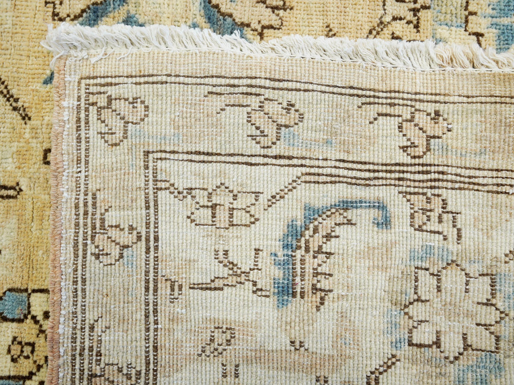 6x9 Ft Hand Knotted Bidjar Rug - Beige & Blue Persian Antique