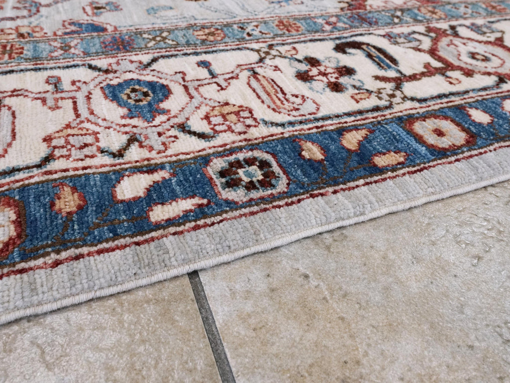 6x9 Ft Light Gray Serapi Rug - Oriental Area Rug - Persian Design