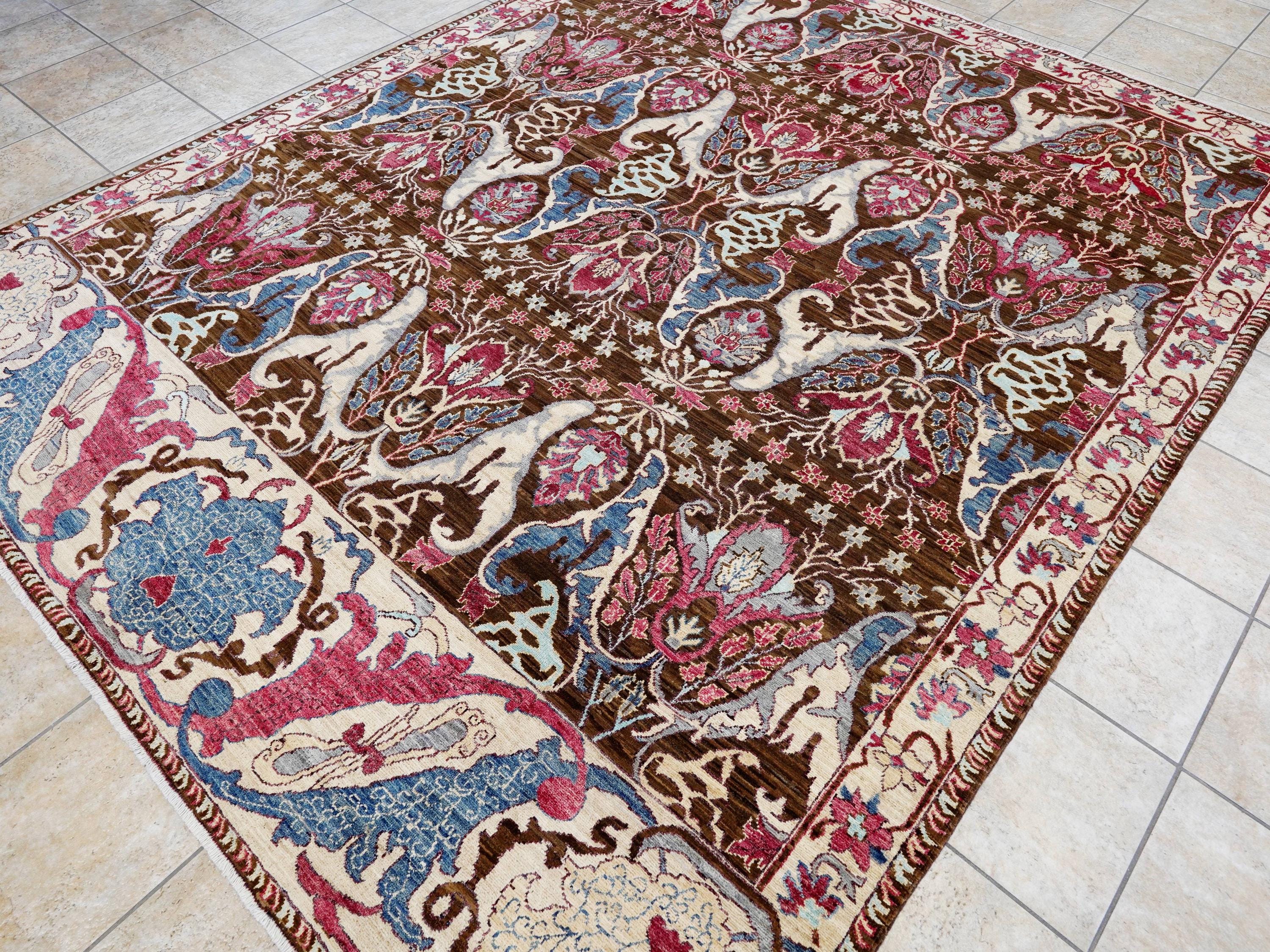 8x10 Ft Brown Bidjar Rug - Hand Knotted Oriental Rug