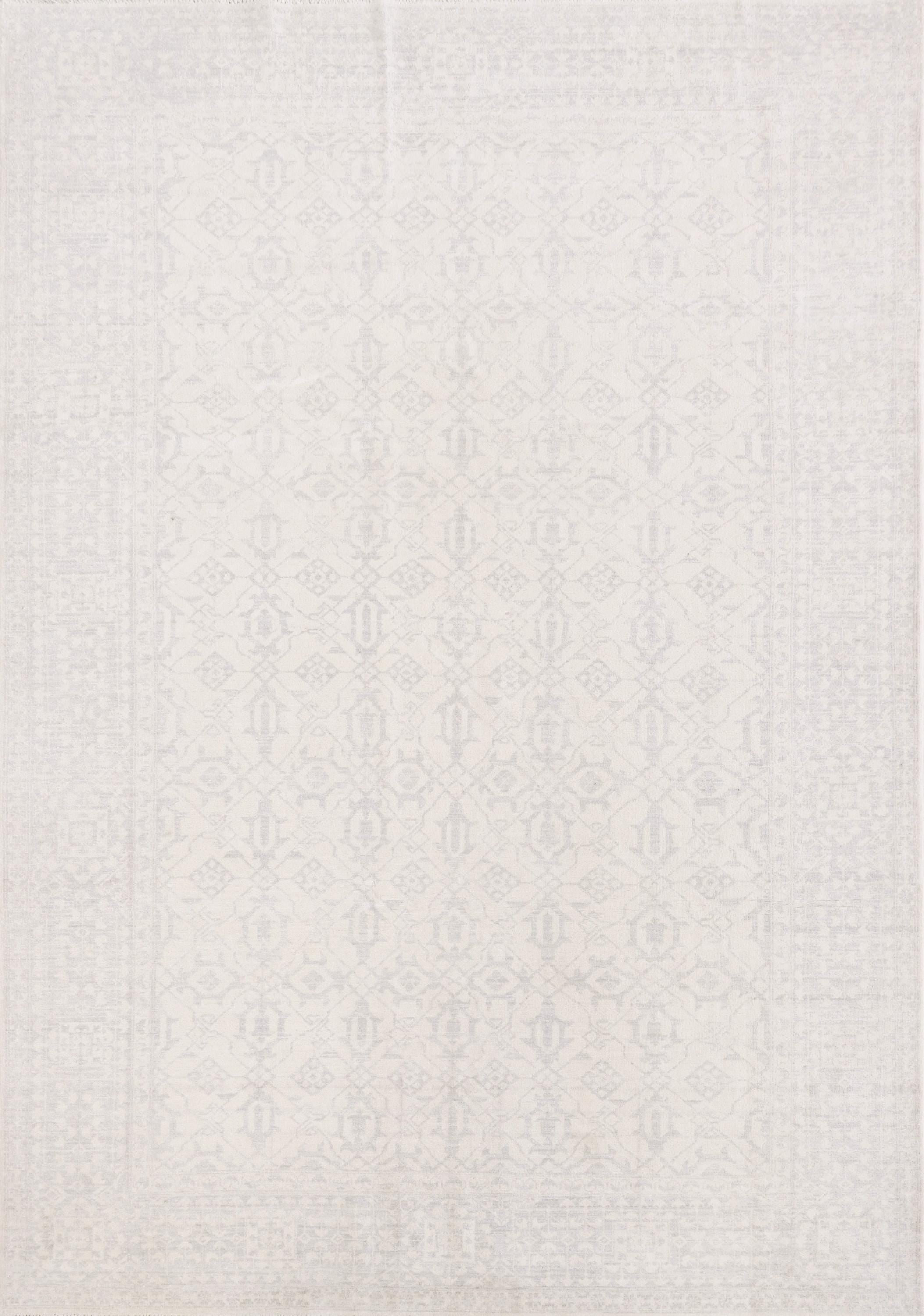 6x9 Ft White Vintage Heriz Rug - Afghan Handmade Area Rug