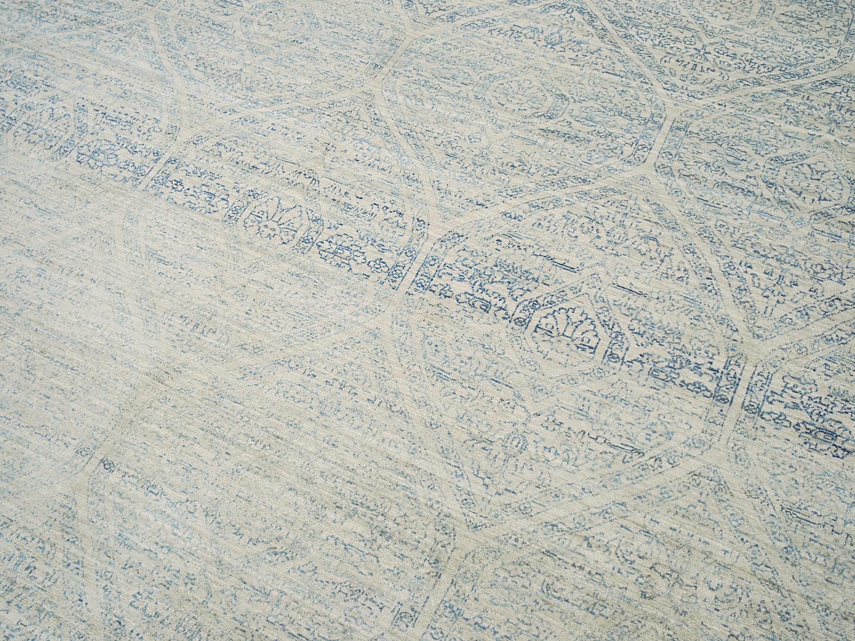 10x14 Ft Light Blue Gabbeh Rug - Hand Knotted Oriental Wool Rug