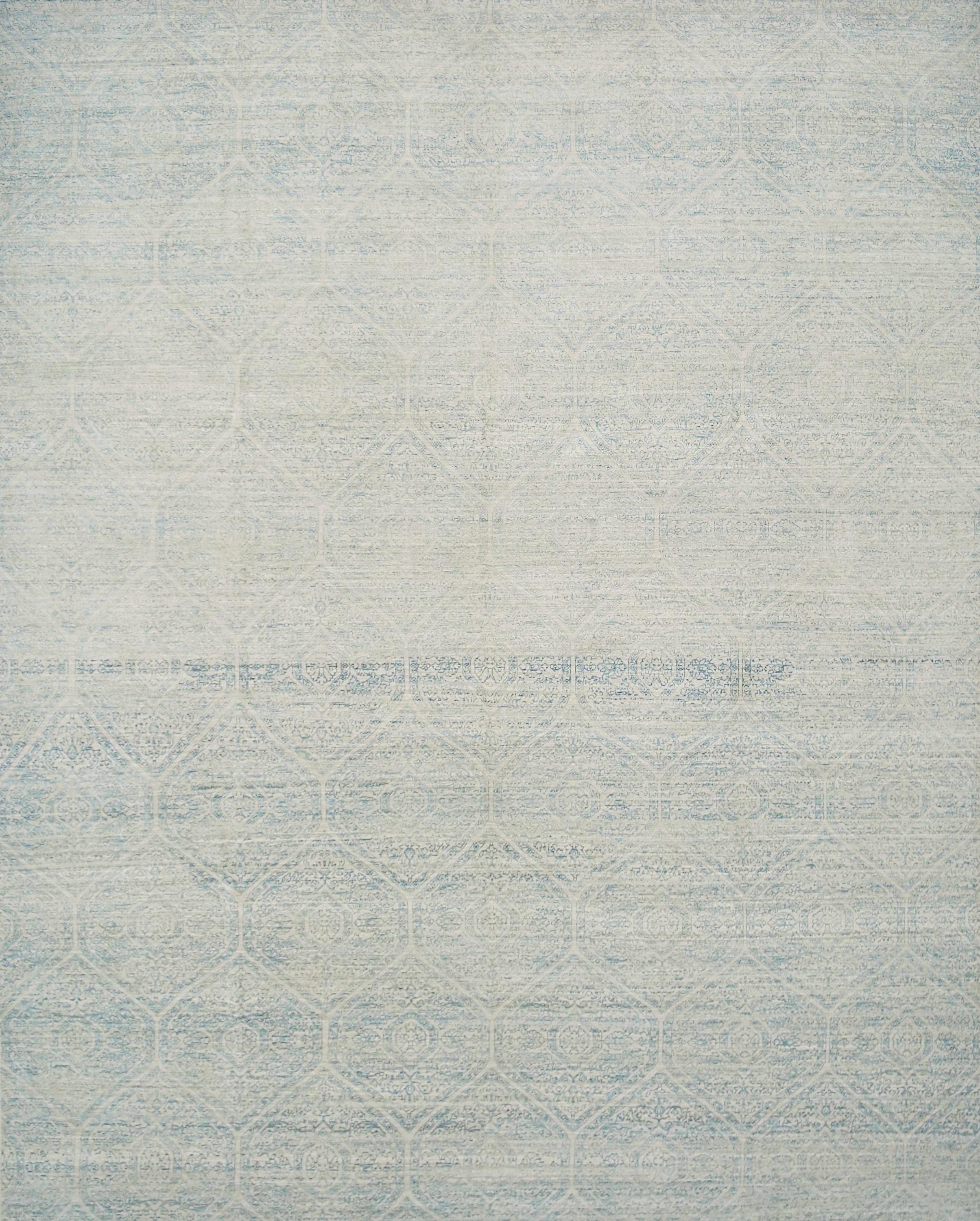 10x14 Ft Light Blue Gabbeh Rug - Hand Knotted Oriental Wool Rug