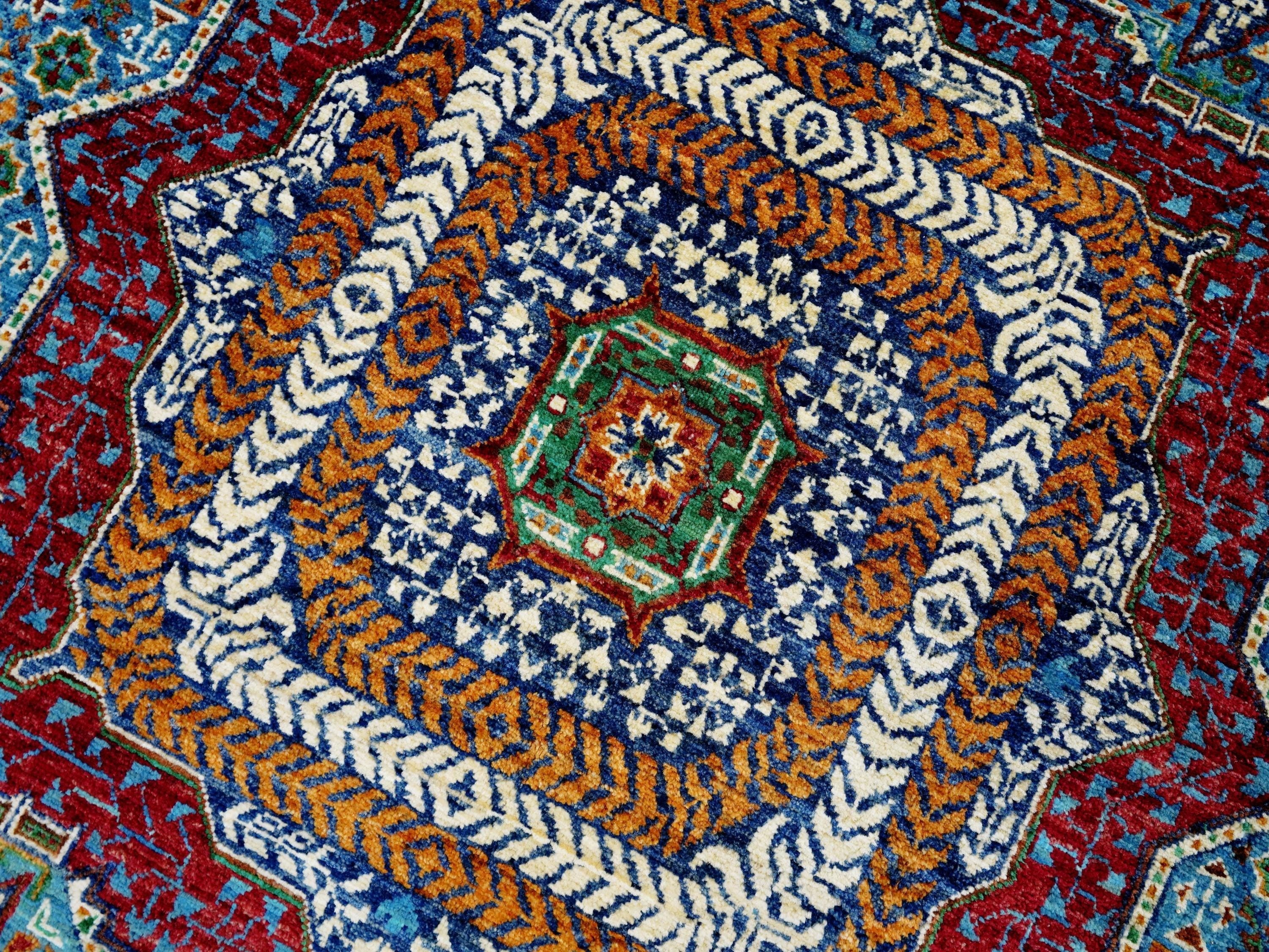 6x8 Ft Blue Mamluk Rug - Hand Knotted Oriental Area Rug