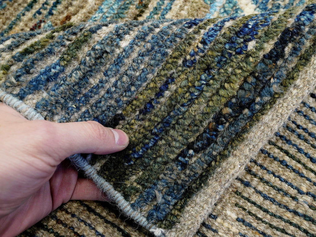 7x10 Ft Blue Moroccan Rug - Hand Knotted Area Rug