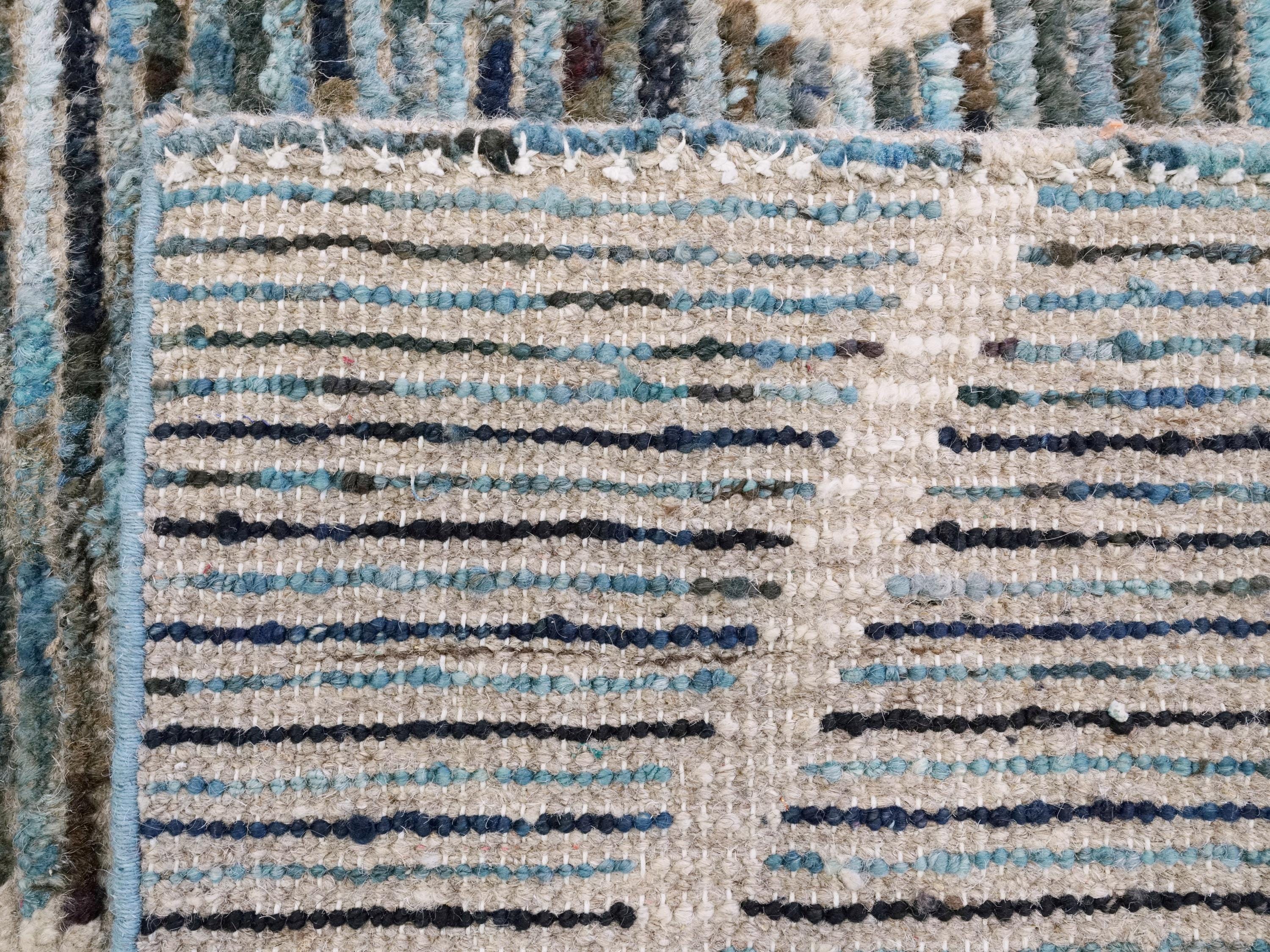 8x10 Ft Blue Moroccan Rug - Afghan Handmade Wool Rug